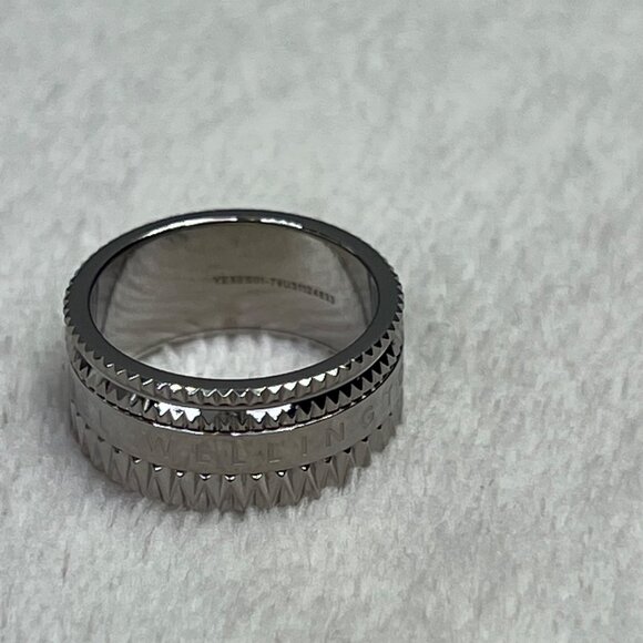Daniel Wellington Elevation Ring 52 US 6 Silver Stainless Steel Geometric NWOT - Picture 5 of 8